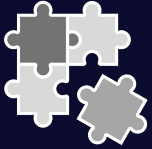 Interlocking jigsaw puzzle pieces